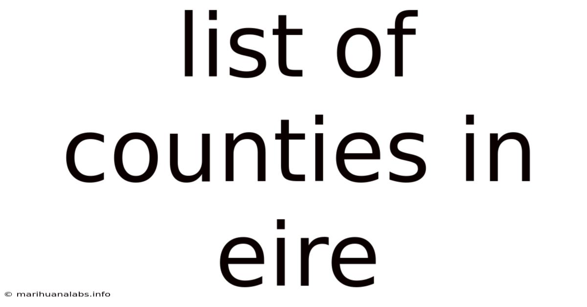 List Of Counties In Eire