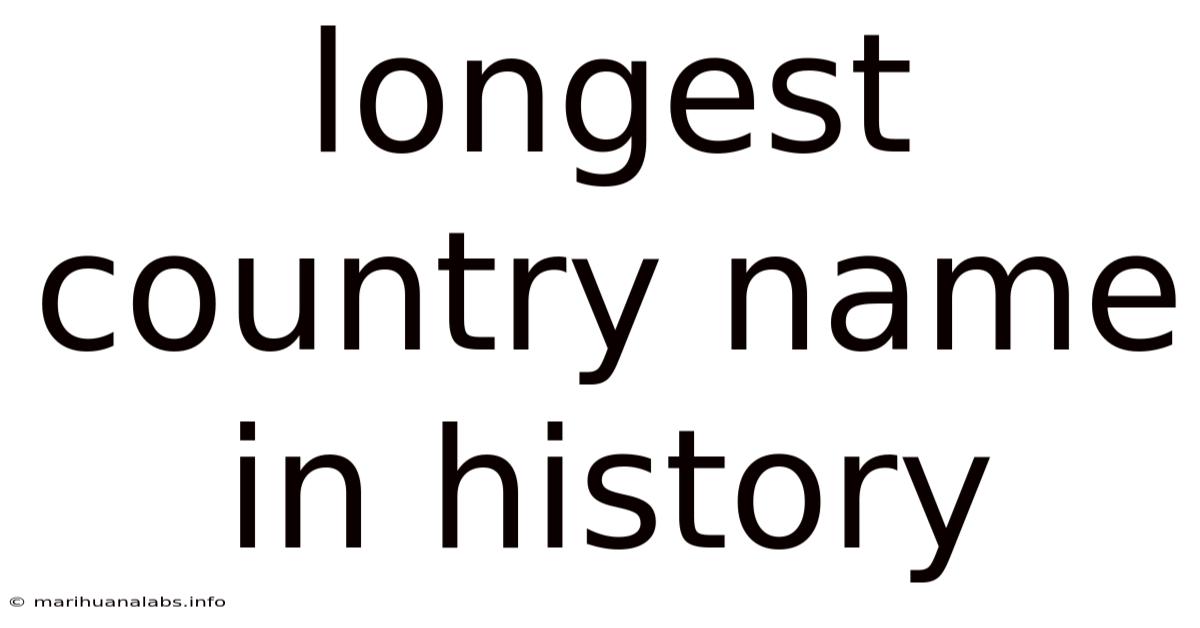 Longest Country Name In History