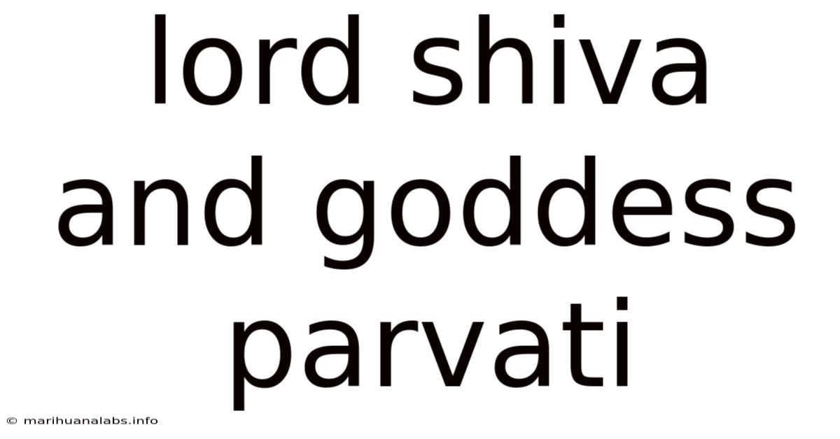 Lord Shiva And Goddess Parvati