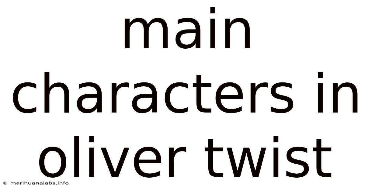 Main Characters In Oliver Twist