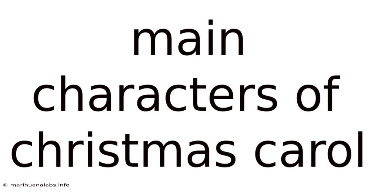 Main Characters Of Christmas Carol