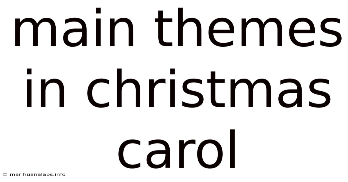 Main Themes In Christmas Carol