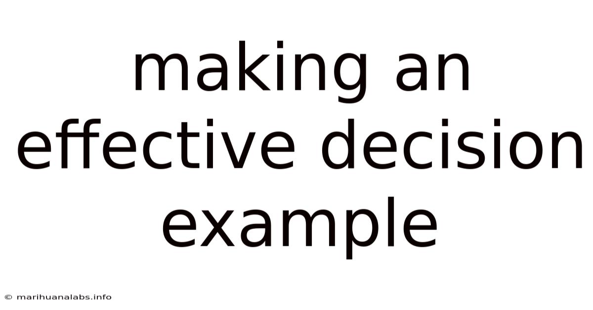 Making An Effective Decision Example