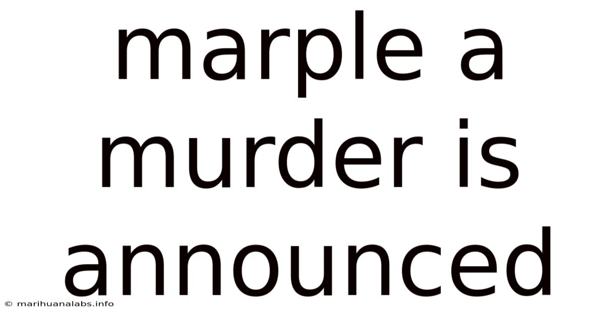 Marple A Murder Is Announced