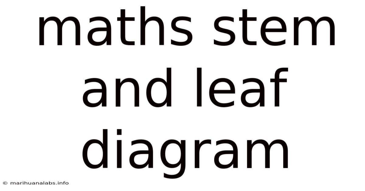 Maths Stem And Leaf Diagram