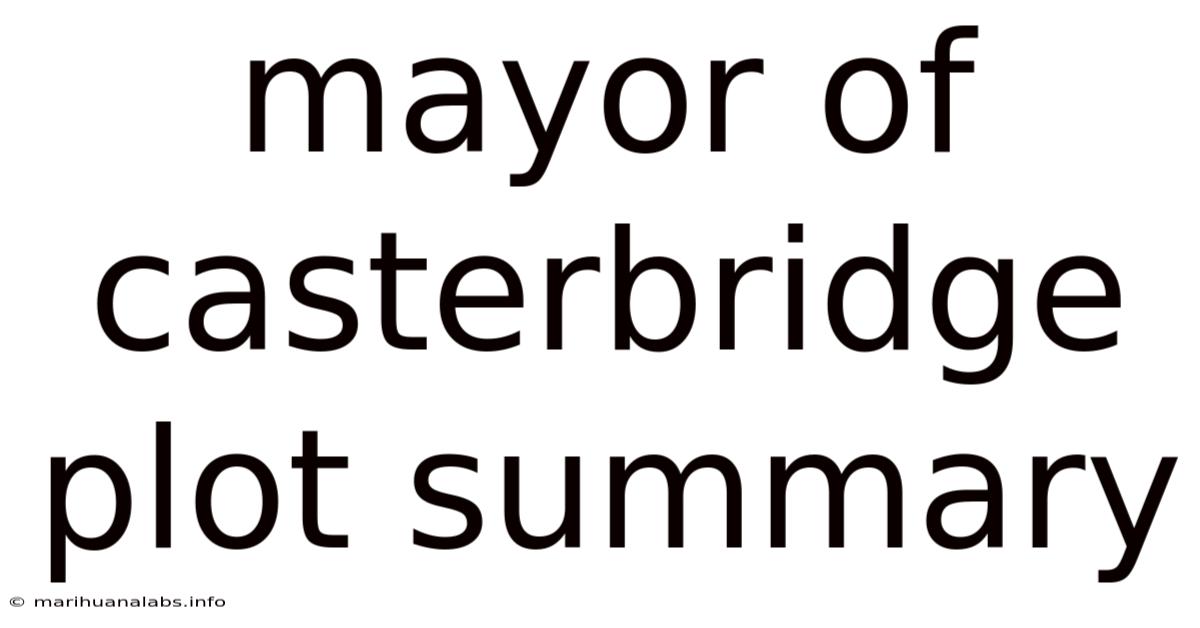 Mayor Of Casterbridge Plot Summary