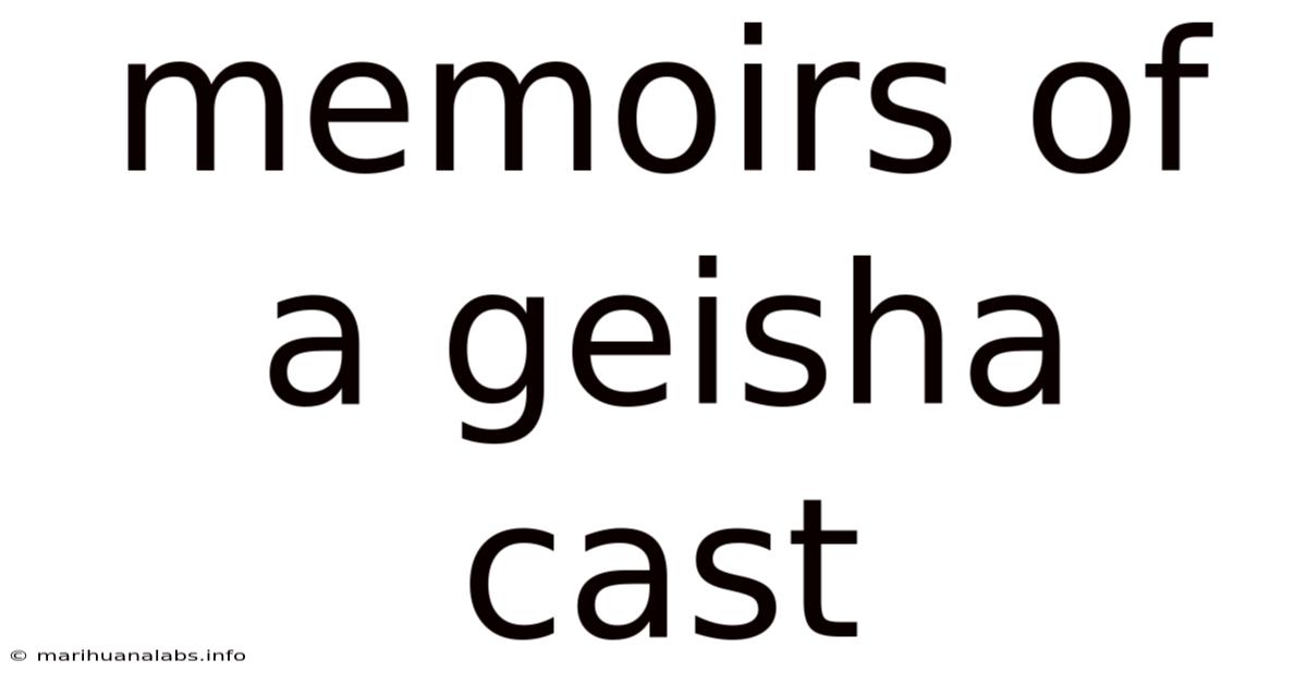 Memoirs Of A Geisha Cast
