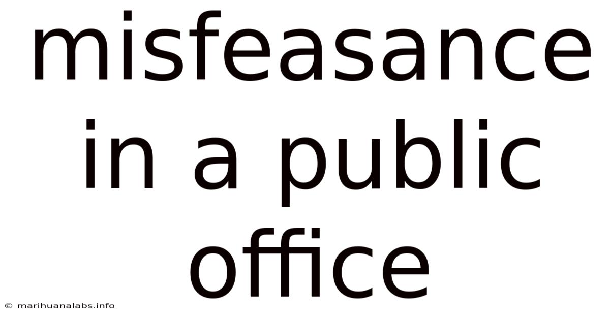 Misfeasance In A Public Office