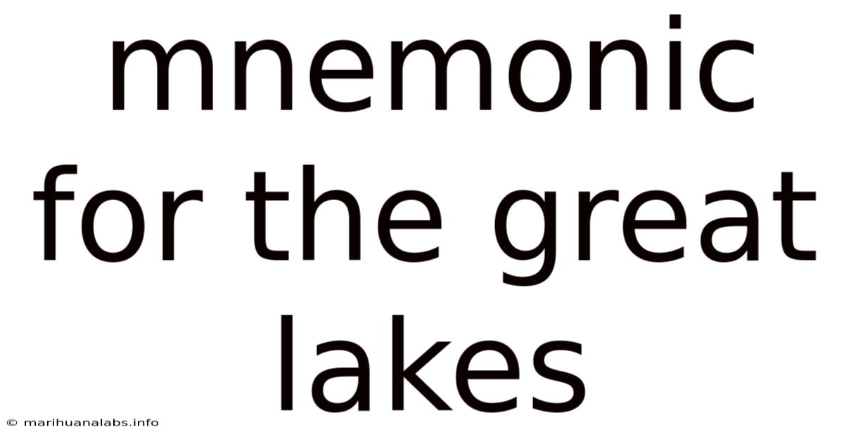 Mnemonic For The Great Lakes