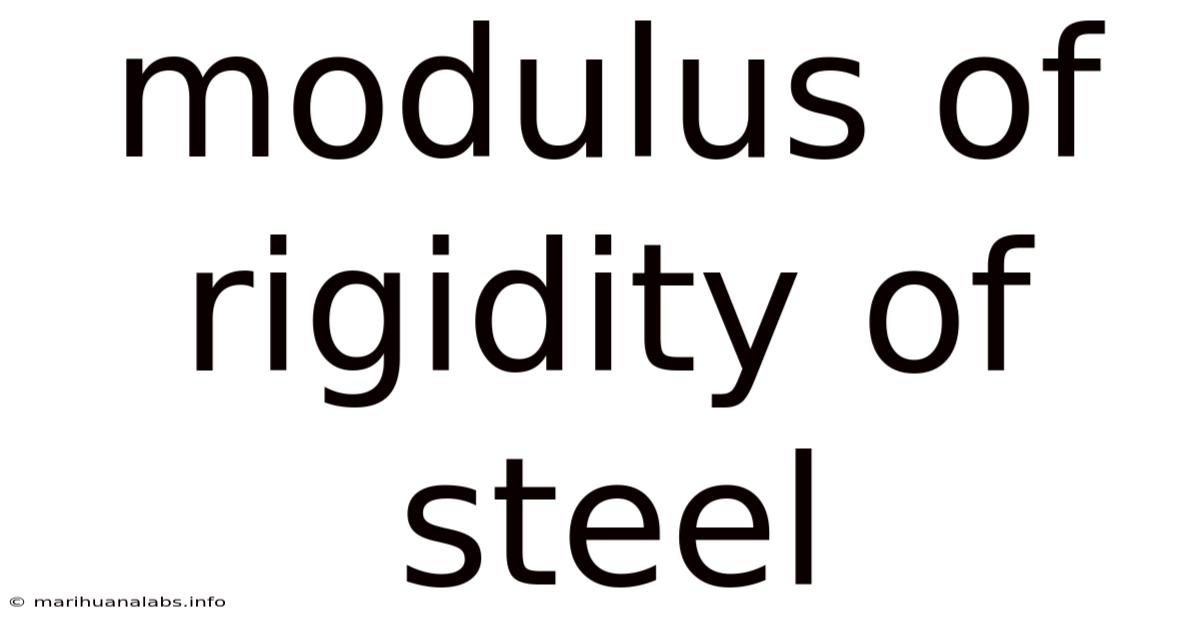 Modulus Of Rigidity Of Steel