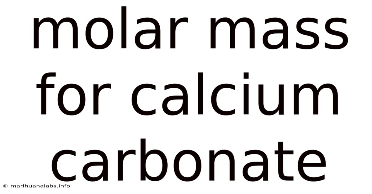 Molar Mass For Calcium Carbonate