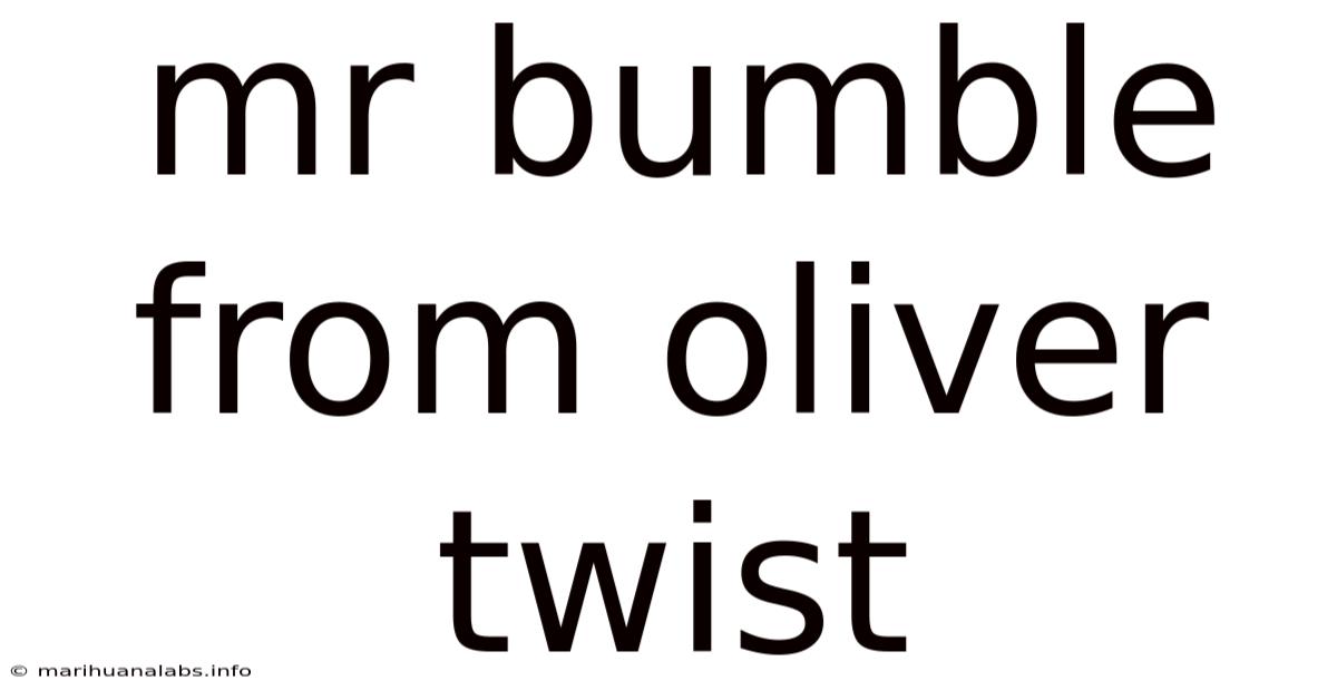 Mr Bumble From Oliver Twist