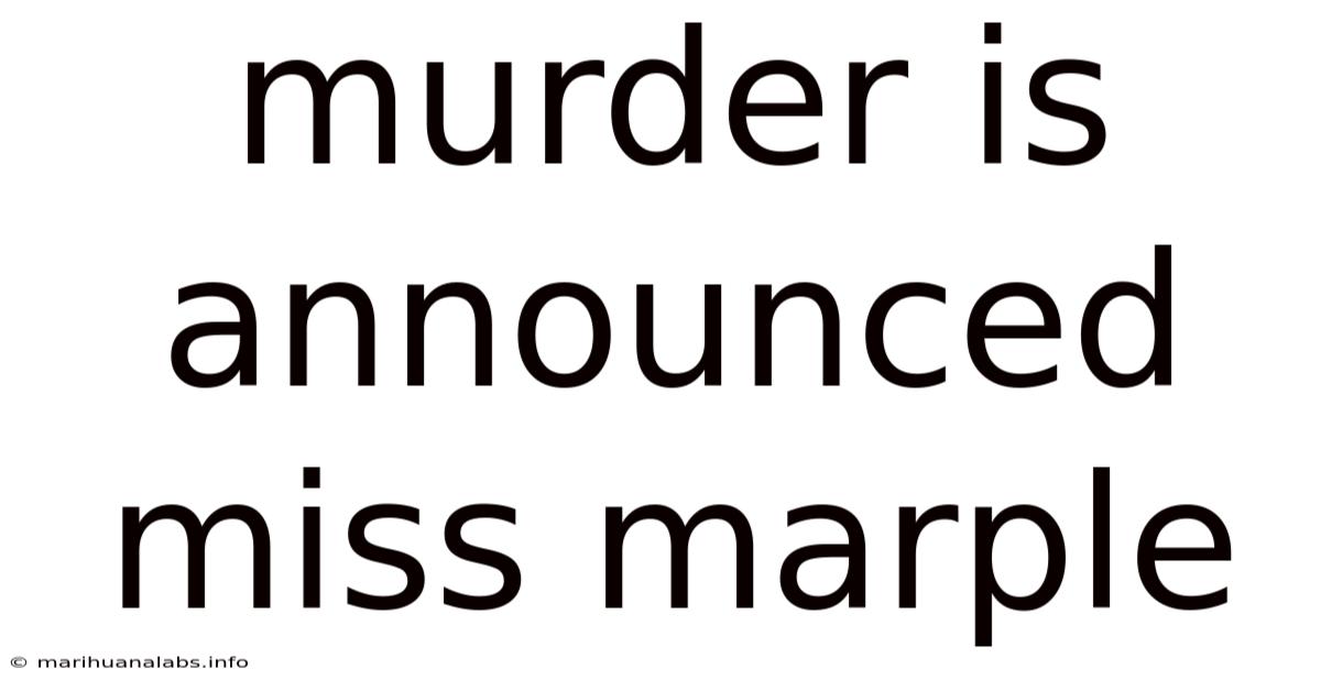 Murder Is Announced Miss Marple