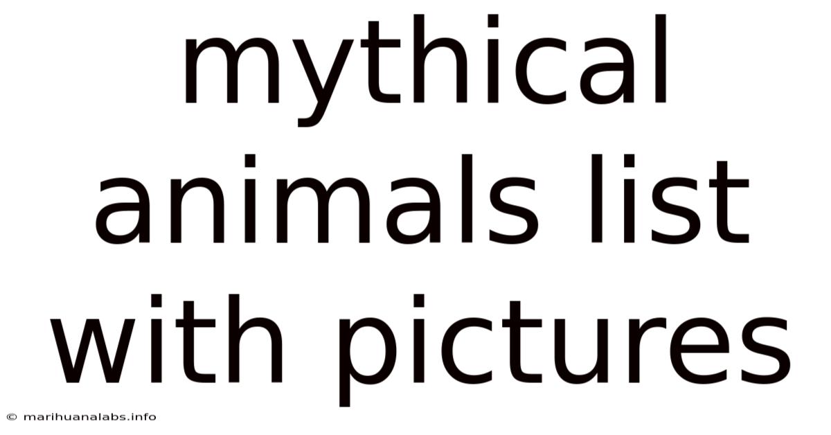 Mythical Animals List With Pictures