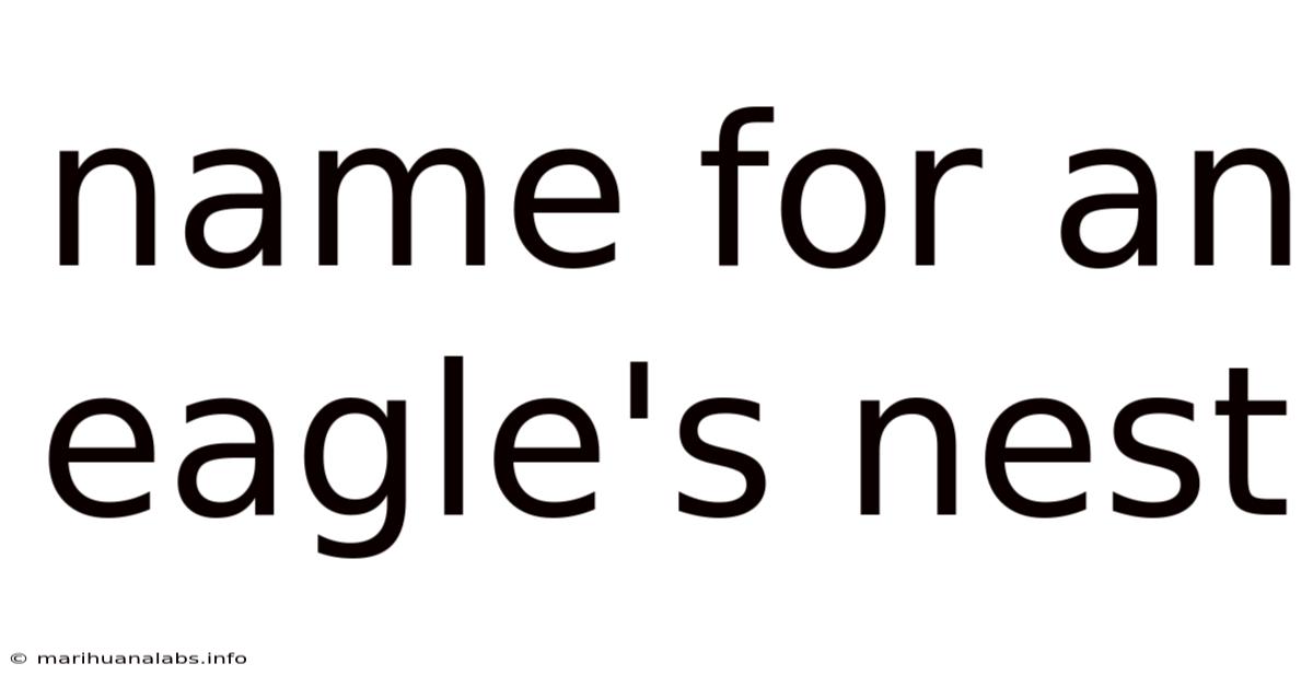 Name For An Eagle's Nest