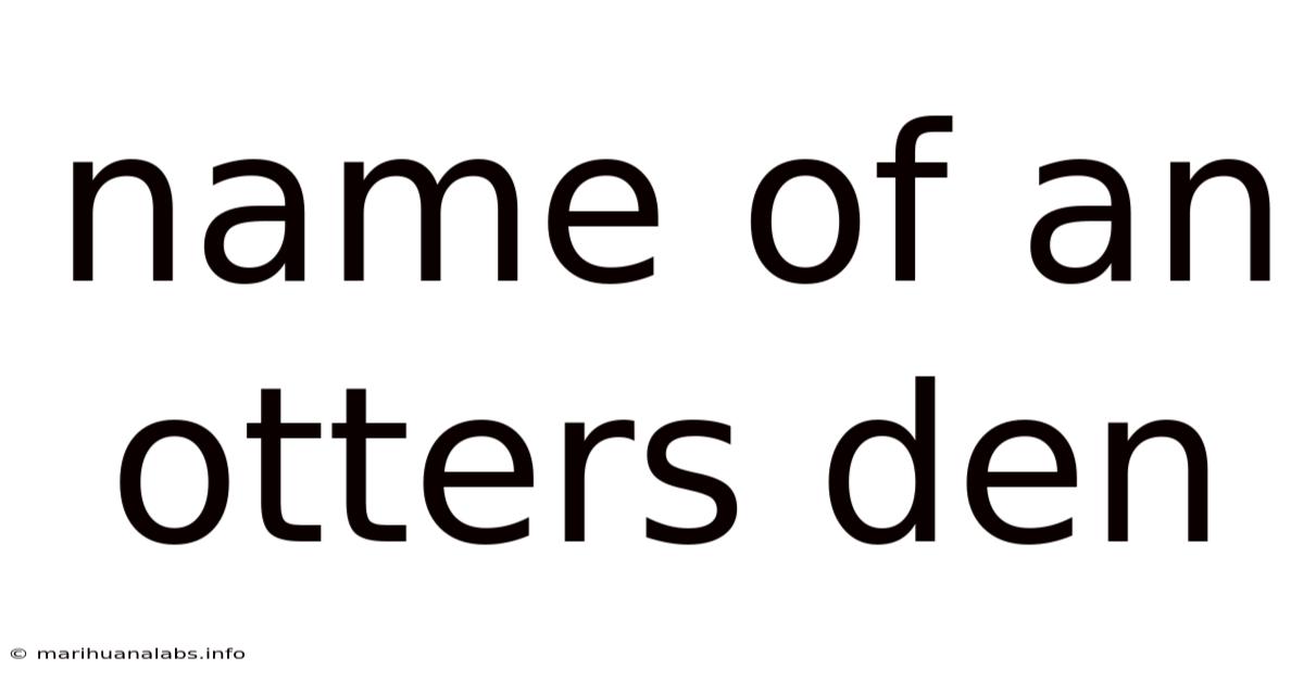 Name Of An Otters Den