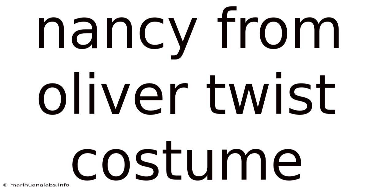 Nancy From Oliver Twist Costume