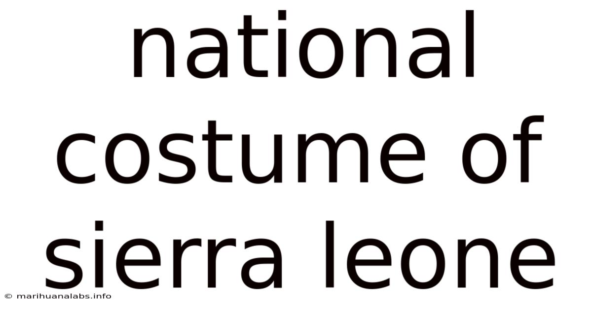 National Costume Of Sierra Leone