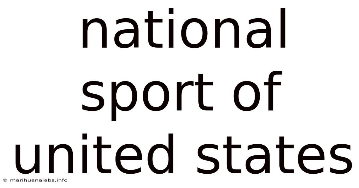 National Sport Of United States