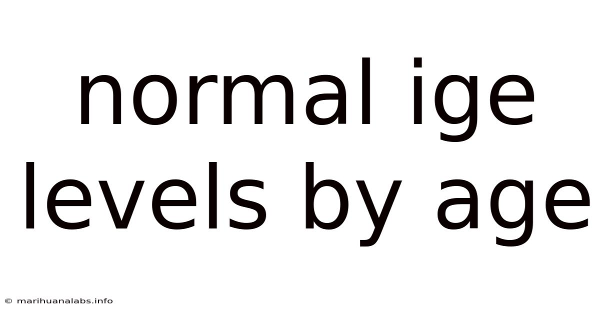 Normal Ige Levels By Age