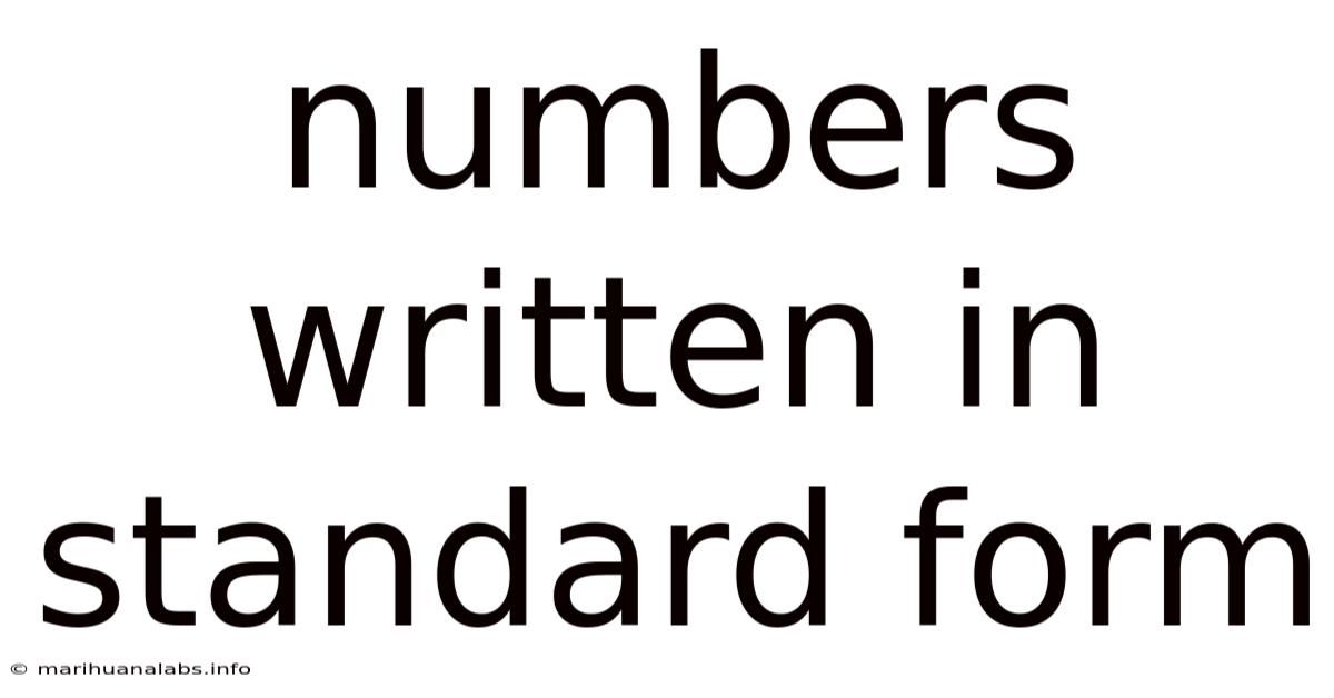 Numbers Written In Standard Form