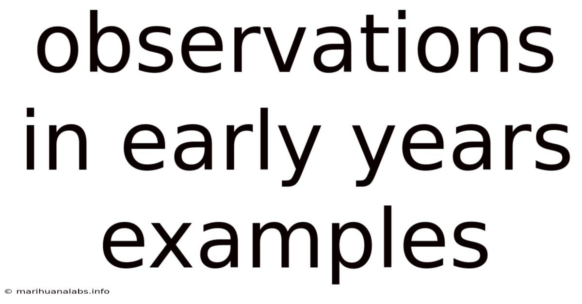 Observations In Early Years Examples