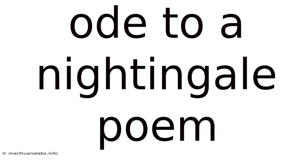 Ode To A Nightingale Poem