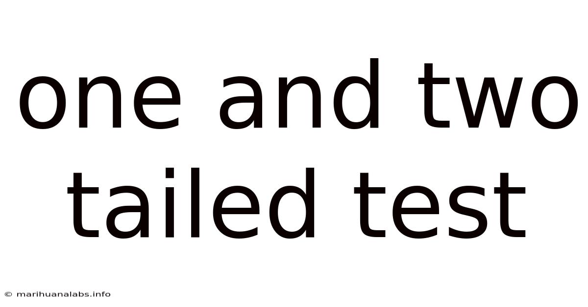 One And Two Tailed Test