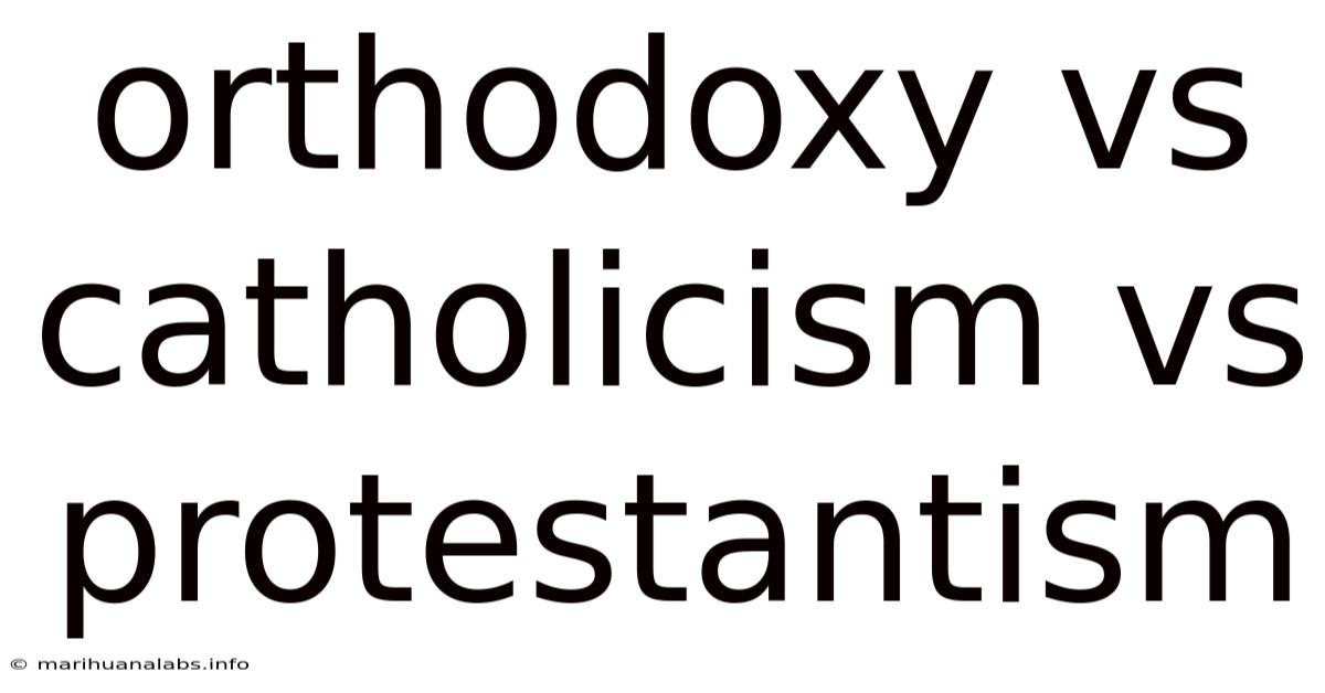 Orthodoxy Vs Catholicism Vs Protestantism