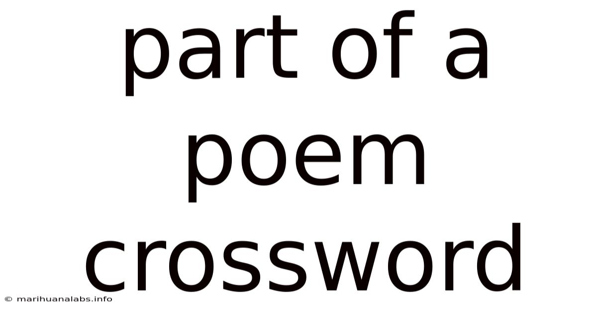 Part Of A Poem Crossword