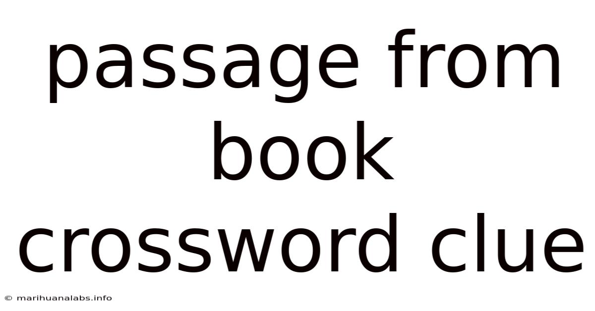 Passage From Book Crossword Clue