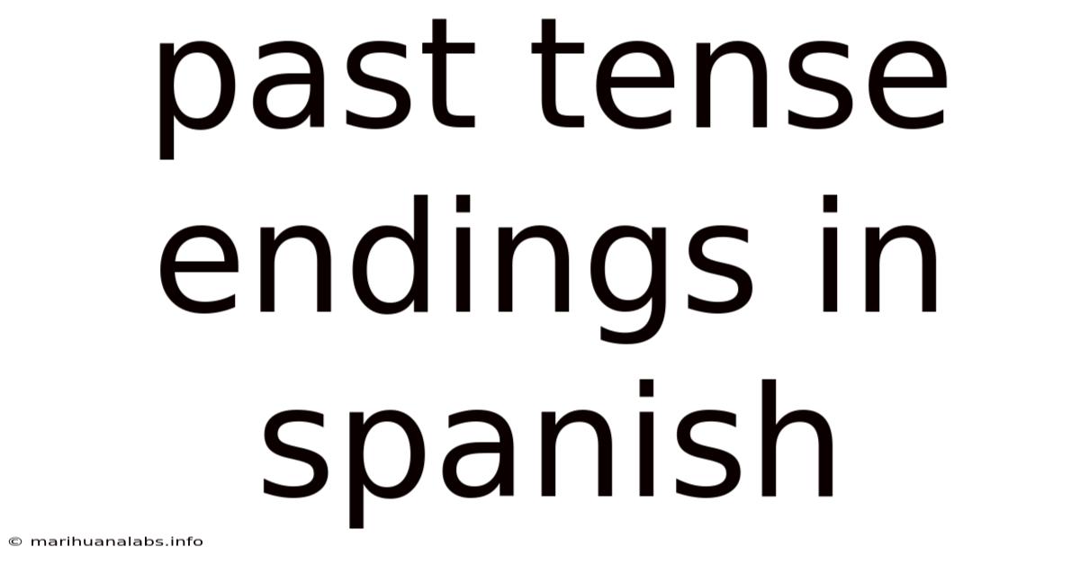 Past Tense Endings In Spanish