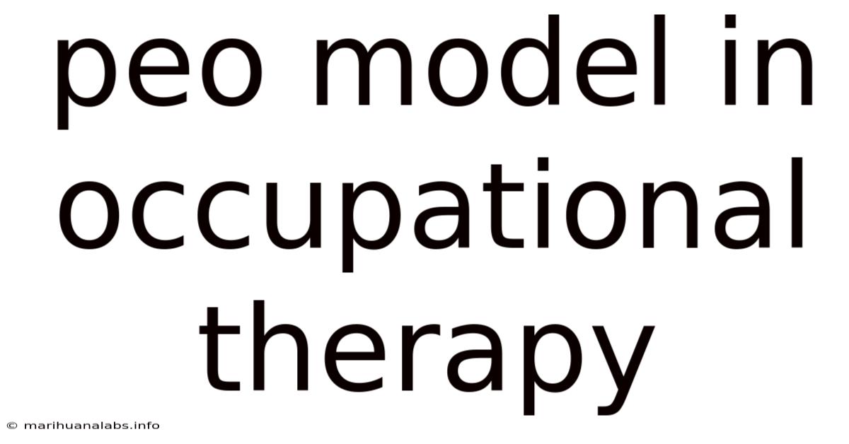 Peo Model In Occupational Therapy