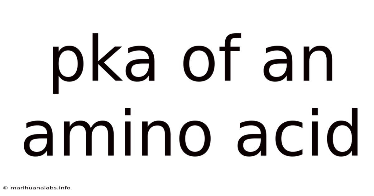 Pka Of An Amino Acid