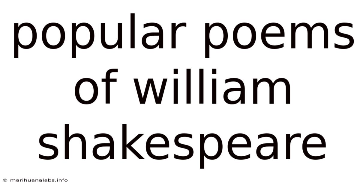 Popular Poems Of William Shakespeare