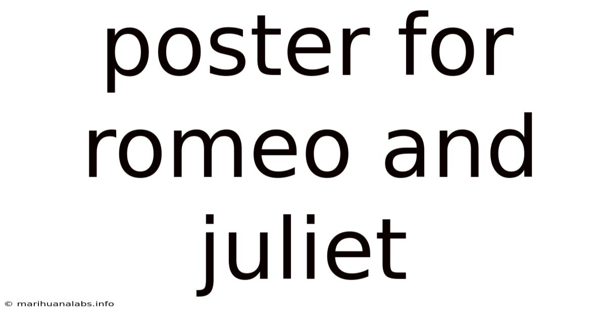 Poster For Romeo And Juliet