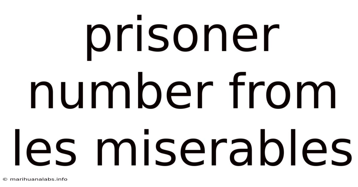 Prisoner Number From Les Miserables