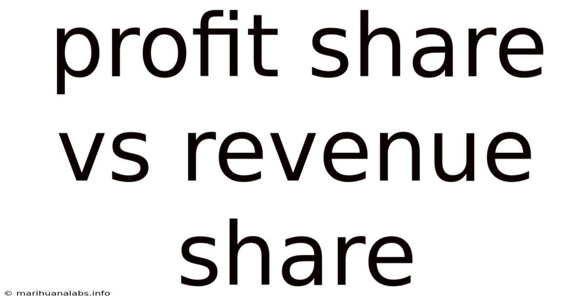 Profit Share Vs Revenue Share