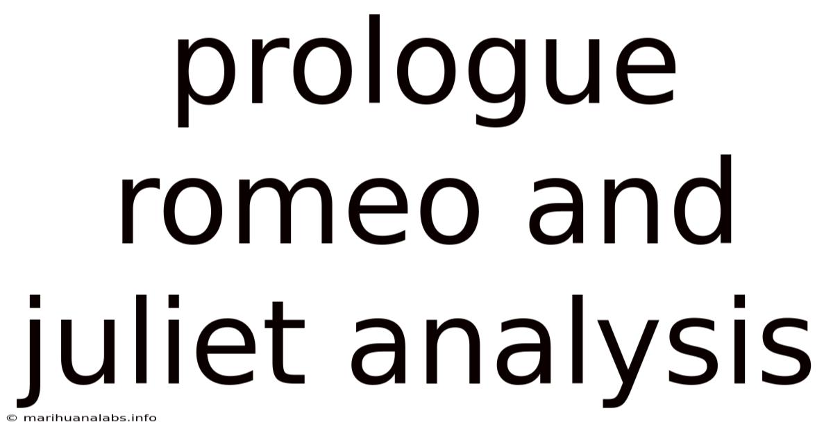 Prologue Romeo And Juliet Analysis