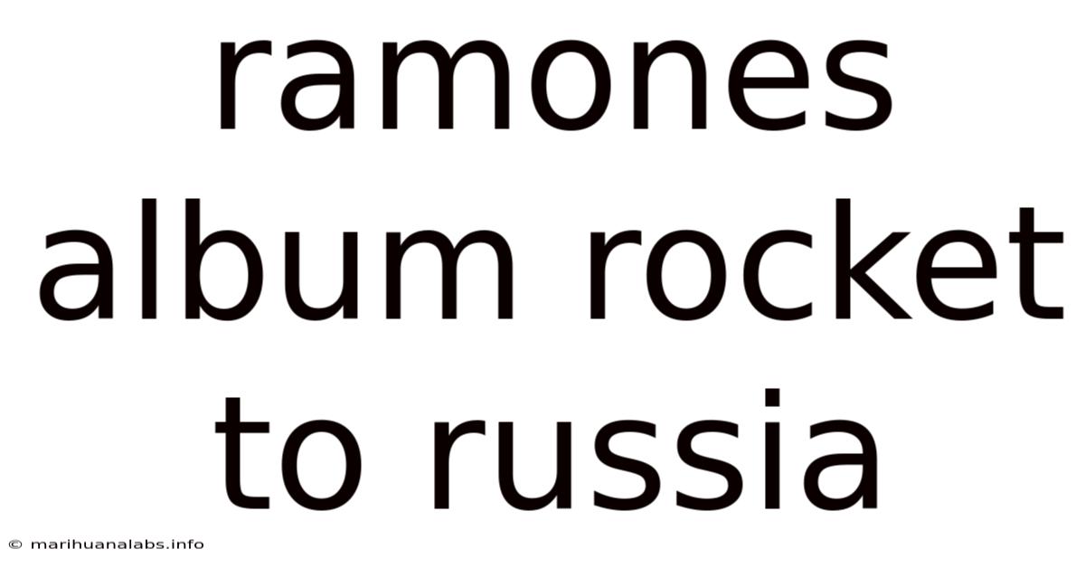 Ramones Album Rocket To Russia