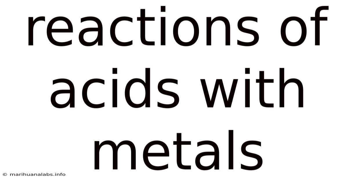 Reactions Of Acids With Metals