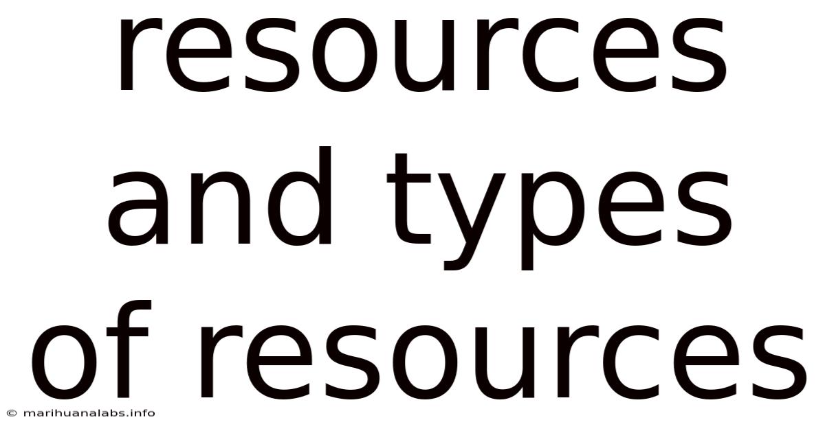 Resources And Types Of Resources