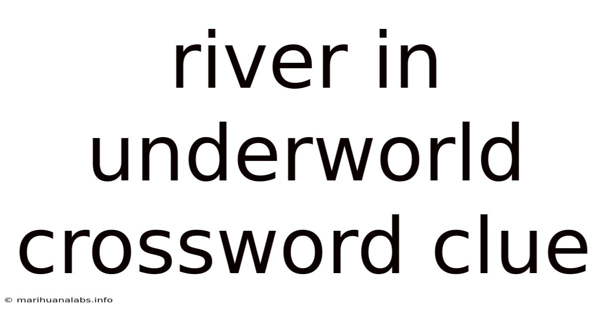River In Underworld Crossword Clue