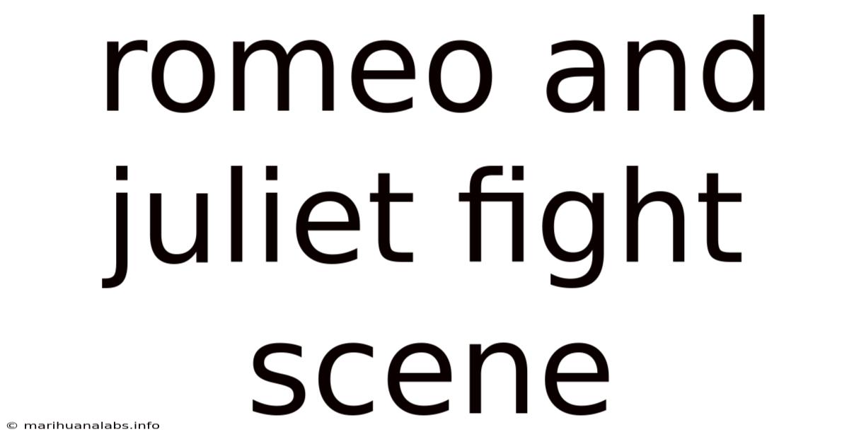 Romeo And Juliet Fight Scene