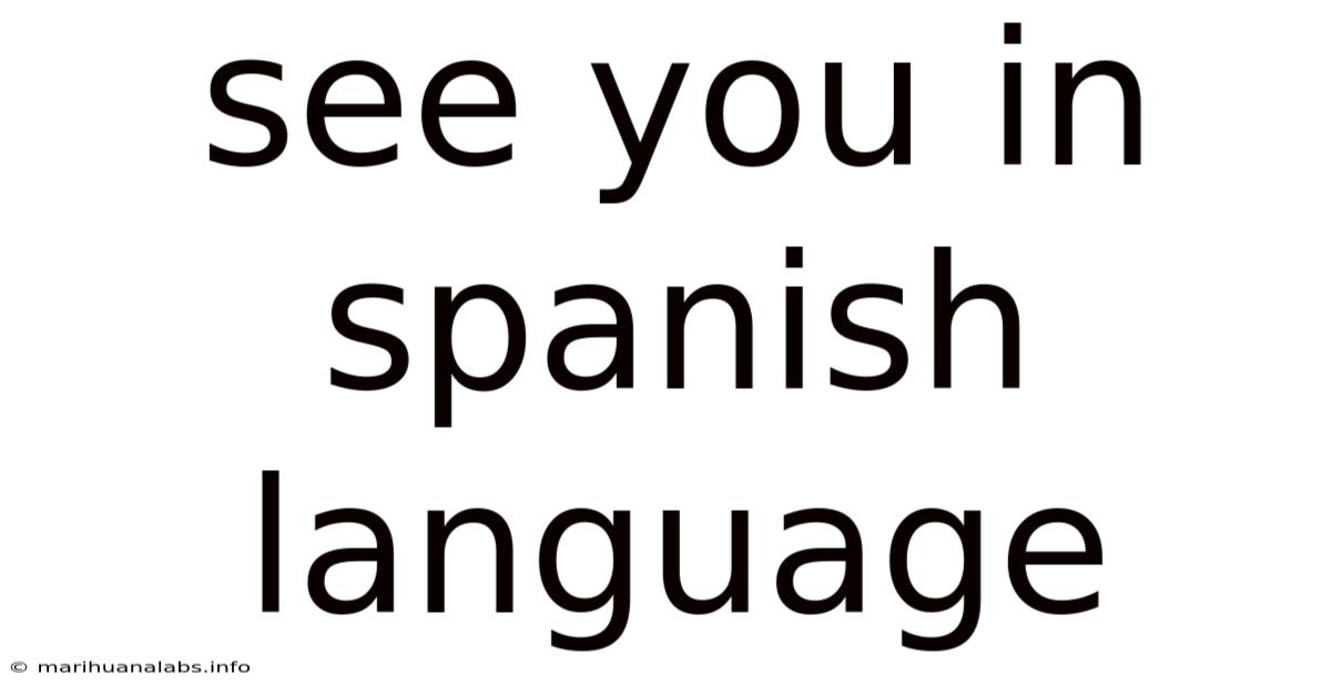 See You In Spanish Language