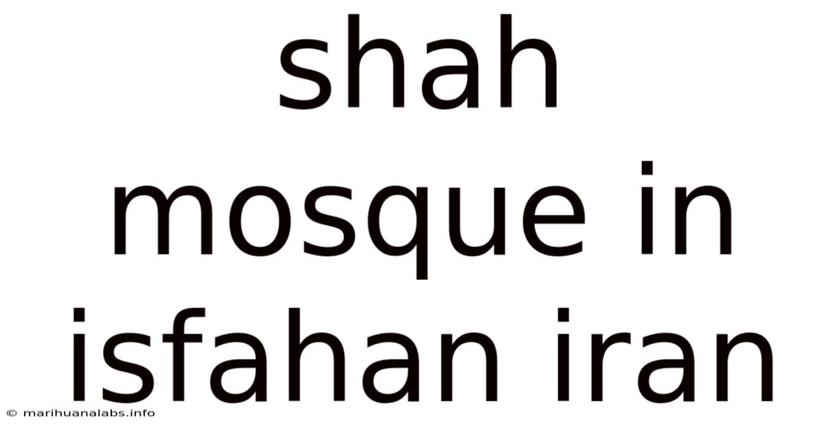 Shah Mosque In Isfahan Iran