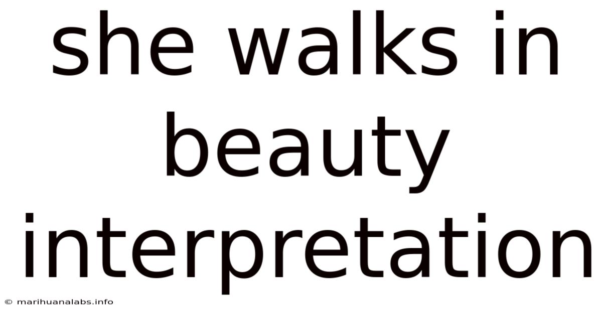She Walks In Beauty Interpretation