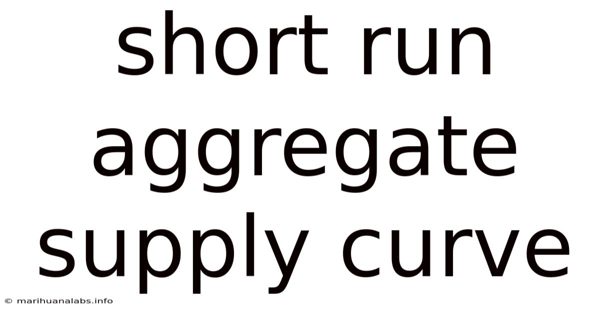 Short Run Aggregate Supply Curve