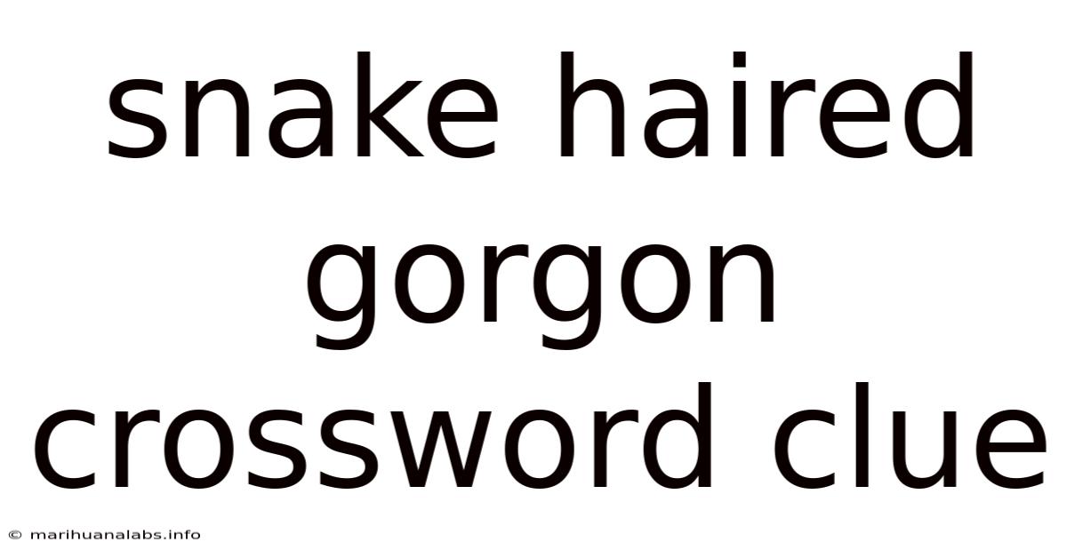 Snake Haired Gorgon Crossword Clue