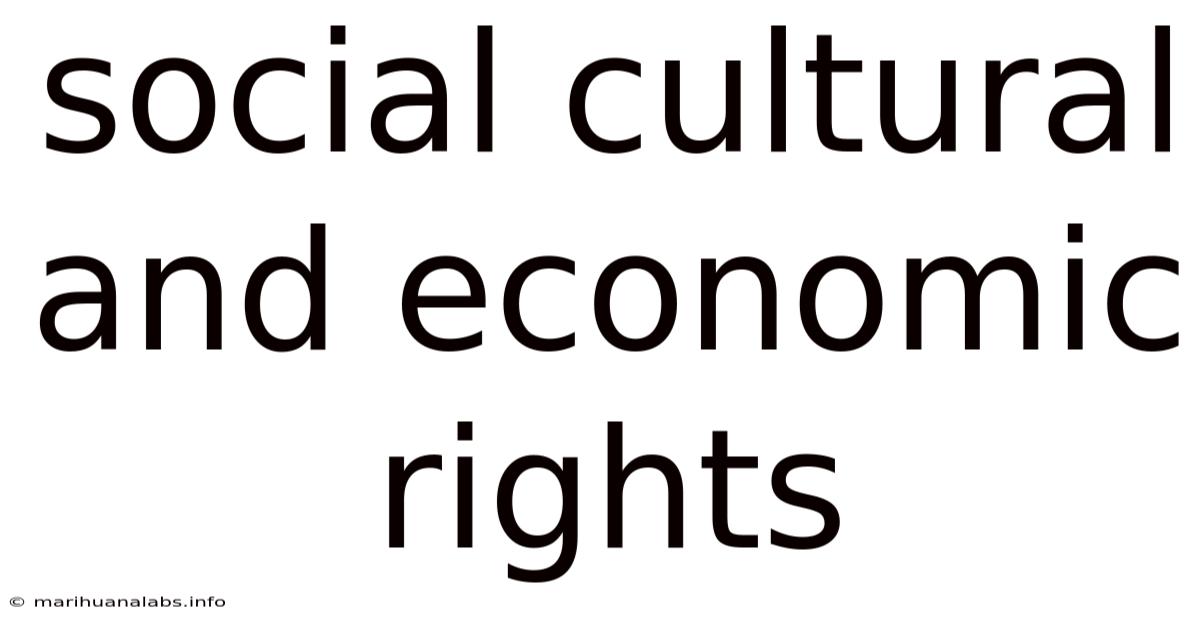 Social Cultural And Economic Rights
